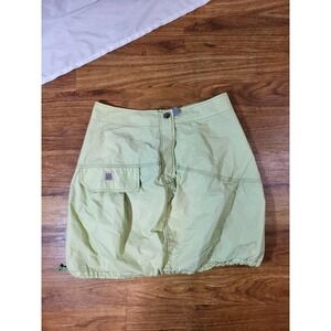 Marithe Francois Girbaud Light Green Nylon Cotton Y2K  Cargo Size 10 Mini Skirt